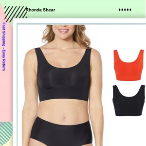 Rhonda Shear 2-pack Invisible Body Bra with Lift 689-690, Black/Coral, Large - Picture 1 of 3