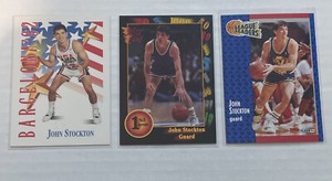 John Stockton 1991-92 Wild Card #84, 1992 Skybox USA #539, 1991 Fleer #221