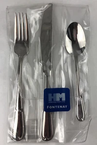 Heritage Mint FONTENAY Stainless Flatware 3 Pc Dinner Fork Spoon Knife Vintage - Picture 1 of 8