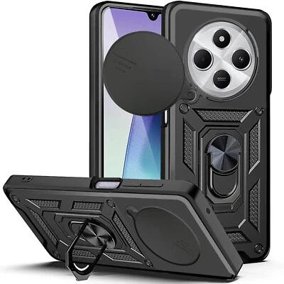 Funda Xiaomi Redmi 14C (4G) Antigolpes Soporte Anillo Cubre Lente + Protector