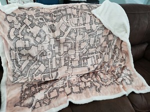 Dungeons & Dragons SHERPA FLEECE BLANKET Vintage D&D map Pathfinder 