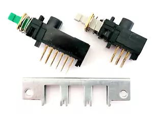 2x SMK Push Button Latching PCB Switch Japan + Bkt - 6 & 12 Contacts - NOS - Picture 1 of 6
