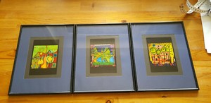 🌻Friedensreich Hundertwasser 3 gerahmte Karten hochwertiger Kunstdruck 🌻