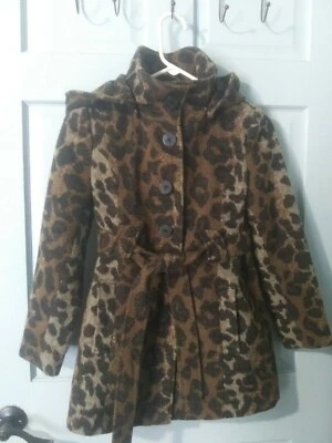 Girls Medium Leopard Peacoat - Image 1 of 4