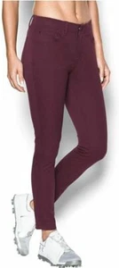NWT Women's Under Armour Lux 5 Pocket Pants, Raisin Red, Size 6 - Picture 1 of 3