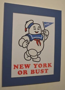 Passepartoutdruck Ghostbusters STAY PUFT NEW YORK ODER BÜSTE passt einem 11x14 Rahmen - Bild 1 von 1