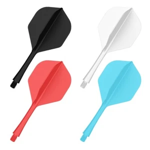 6x Dart Flights Shaft Integrated Dart Flights and Shafts Plastic Black/Red/White - Picture 1 of 14