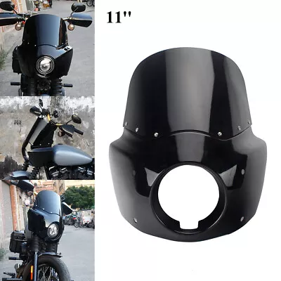 For Harley Street Bob FXBBS Front Fairing 11'' Windshield w/ Extension Block Kit - Image 1 of 4