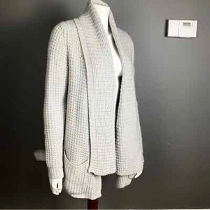 Autumn cardigan blanket sweater Cashmere blend light grey size medium - Picture 1 of 10