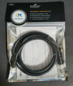 New Cable Matters 6ft Mini DisplayPort Cable in Black Model 101008 - Picture 1 of 3