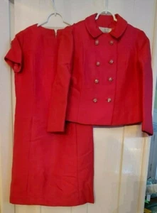 Razooks Vintage hot pink cocktail suit, custom made? Check measurements - Picture 1 of 10