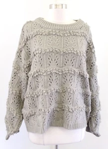 Amadi Anthropologie Oversized Pointelle Grobstrick Struktur Pullover Gr. M Grün - Bild 1 von 7