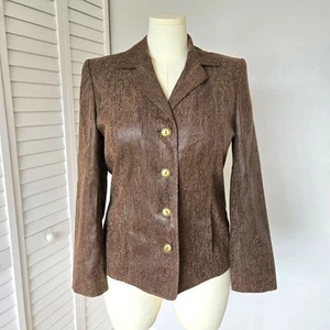 Alfred Dunner Blazer Jacket Women 10 Snakeskin Western Mobwife Vtg 90s 70s Retro - Picture 1 of 15