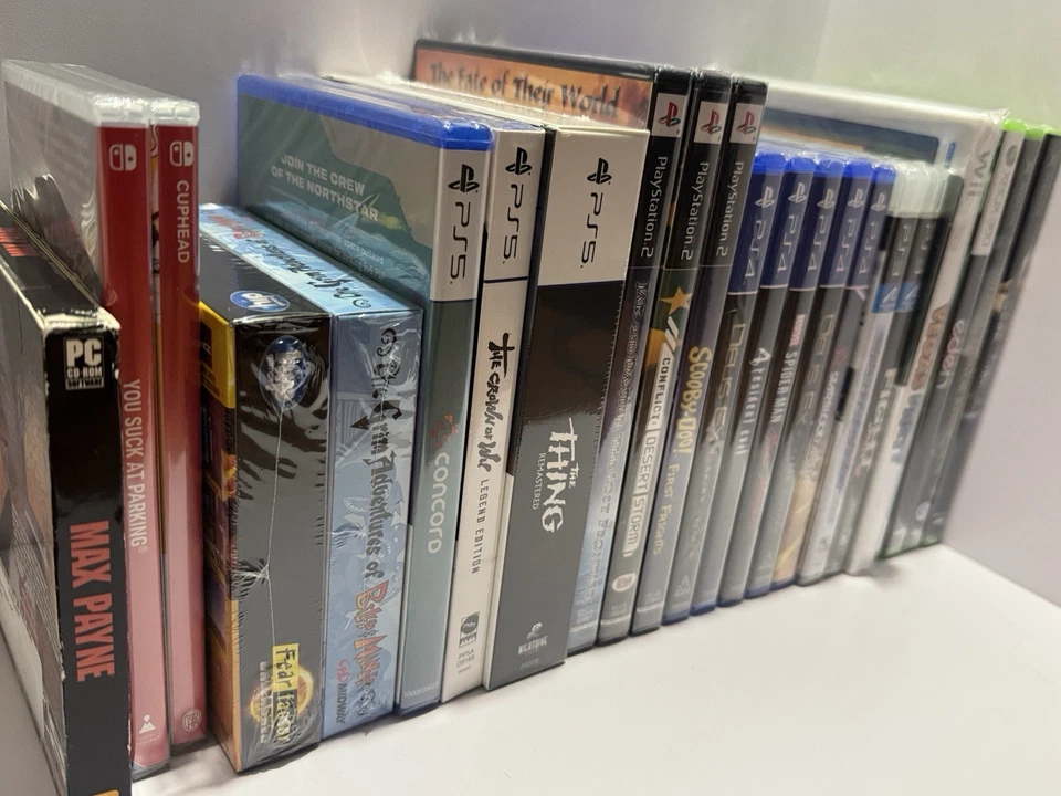 Lote de 36 juegos sellados PS5 PS4 PS3 PS2 Xbox Switch Wii DS GBA PC todos sellados de fábrica Foto 1 de 4