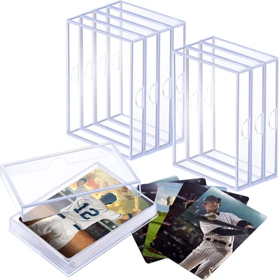 8 Pcs Baseball Card Case Protector 35 Trading Card Capacity Hinged Box Holder Ca - Image 1 of 4