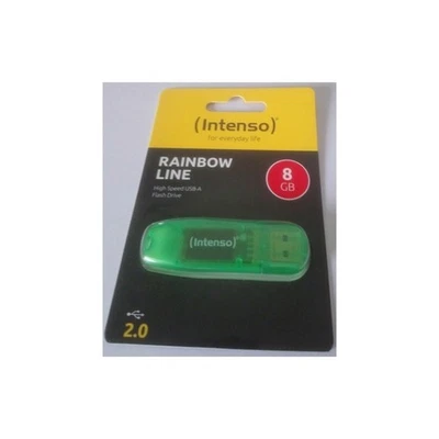 INTENSO Clé USB 2.0 Rainbow Line - 8 Go Vert - INTENSO Clé USB 8 Go - Photo 1/2