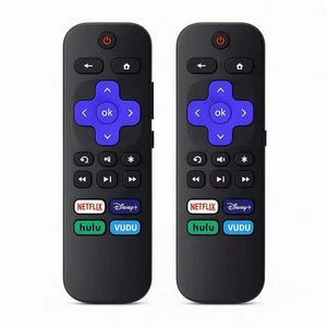 Paquete de 2 controles remotos de reemplazo para todos los televisores Roku TCL/Hisense/Onn Roku - Imagen 1 de 6