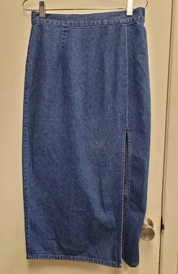 Camisa larga vaquera vintage con abertura 100% algodón mujer talla 11 leer hecha a mano Foto 1 de 4