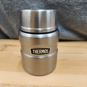 Thermoskanne Edelstahl 16 Unzen Tasse mit Löffel Silber Mittagessen Suppe Behälter Neu mit Etikett - Bild 1 von 11