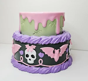 Bath & Body Works Halloween Cake Pedestal 3Wick Candle Holder Pastel Goth Spooky - Picture 1 of 9