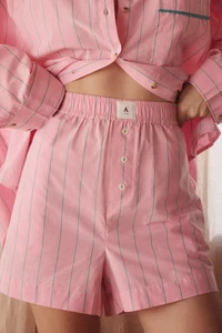 The Wren Boxer Shorts Lilac Emerald Stripe L - Picture 1 of 3