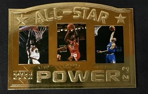 1997 Upper Deck All-Star Power #/5000 22kt GOLD Kemp, Jordan, Hardaway Die Cut - Photo 1/8