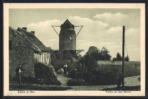 Zons a. Rh., Ansichtskarte, Partie an der Mühle - Picture 1 of 2