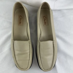 Clark’s women’s Off White leather Loafers shoes 6.5 - Picture 1 of 8