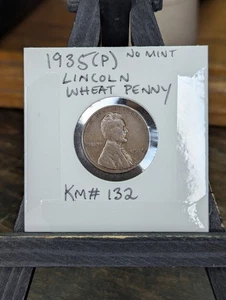 1935-P Lincoln Wheat Penny Planchette ERROR KM#132 in Coin Flip - Picture 1 of 7