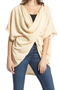 Save The Ocean Recycled Knit Twist Poncho, Ivory - Bild 1 von 8