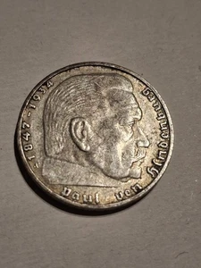 Drittes Reich Silber 2 Reichsmark 1938 A Paul von Hindenburg mit HK - Bild 1 von 3