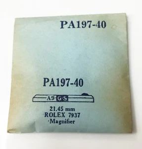 Rolex 7937 Magnifier GS PA197-40 Genuine Vintage Acrylic Crystal 21.45mm NOS - Picture 1 of 2
