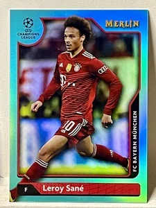 2021-22 Merlin Collection Chrome UCL Aqua Refractor /199 Leroy Sané #69 - Picture 1 of 5