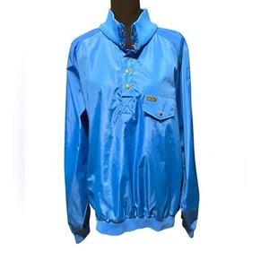 Vintage Eddie Bauer hellblauer Nylon Pullover Windbreaker, Gr. XXL Tall, Retro - Bild 1 von 6