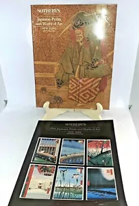 Zwei Vintage Sotheby's feine japanische Drucke Kunstwerke 1988 Auktionskataloge - Bild 1 von 12