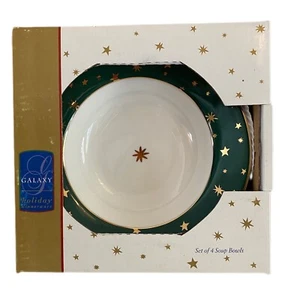 Set zuppiera 4 pezzi Green Galaxy nuovo con scatola 1999 Holiday Green Gold - Foto 1 di 6