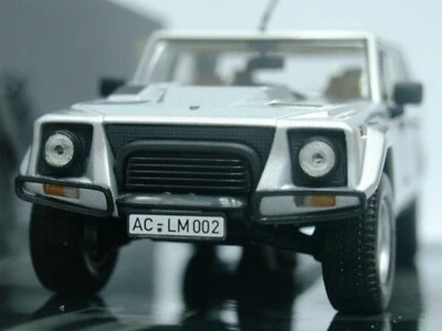 WOW EXTREMELY RARE Lamborghini LM002 SUV 5.2L 4WD V12 48V Silver 1:43 Minichamps - Image 1 of 3