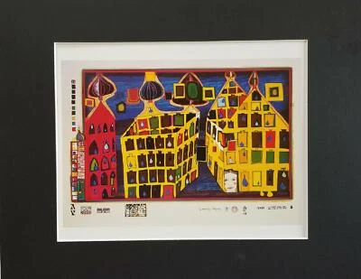 Litho offset Friedenreich Hundertwasser It Hurts to Wait with Love fosco 1986 - Imagem 1 de 4