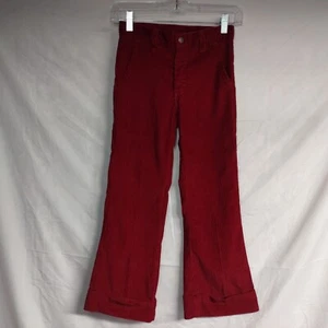 Vintage J.C. Penney Red Corduroy Flare No-Iron Size 10 Girls 60s 70s Pants - Picture 1 of 9