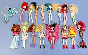 Large Lot of 16 Monster High Dolls and Bicycle Please Read and See Photos - Picture 1 of 9