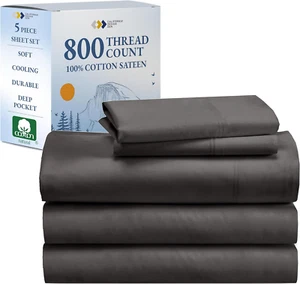 Split King Sheets for Adjustable Bed - Buttery Soft 800 Thread Count, 100% Cotto - Picture 1 of 12