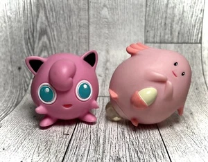 2 Pokémon 1999 Pokémon Burger King Toys Jigglypuff And Chansey Spinners - Picture 1 of 4
