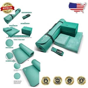 Comprehensive Yoga Set with Thick 10MM Mat, Microfiber Towels & Carry Bag - Picture 1 of 11