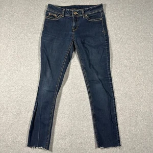 Jordache Mid-Rise Skinny Crop Jeans Girls Size 4 Blue Dark Wash Stretch - Picture 1 of 11