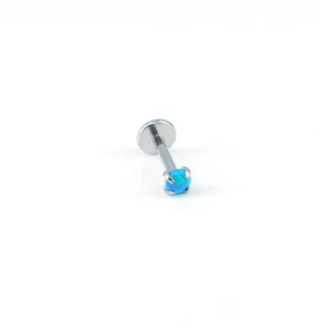 Aquamarine Blue Ocean Opal Flatback Earrings Stud Nose Rings 18G 16G 20G 2-4mm - Picture 1 of 21