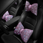 Diamond Car Headrest Pillow Sparkling Glow Bowknot Car Neck Support Pillow 2024