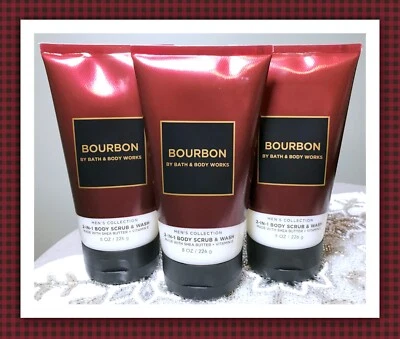 Bath & Body Works 2-in-1 Body Scrub & Wash BOURBON For Men 8 fl oz (x3) - Image 1 of 4