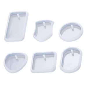 6 Pcs Pendant Tag Mold Keychain Making Lovers Epoxy Molds - Bild 1 von 12