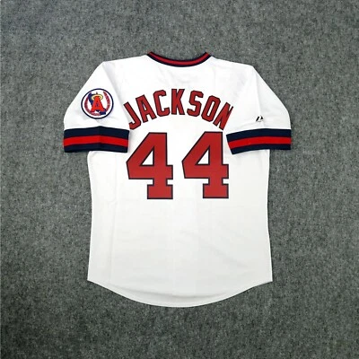 Reggie Jackson California Angels男式Cooperstown Home白色复古球衣 — 第 1/4 张图片