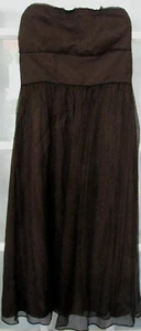 Silk J Crew dark  brown dress strapless size 6 small spring ladies womens summer - Picture 1 of 3